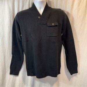 Gently Used Men’s Ben Sherman Lambswool Black Shawl Collar Sweater Small